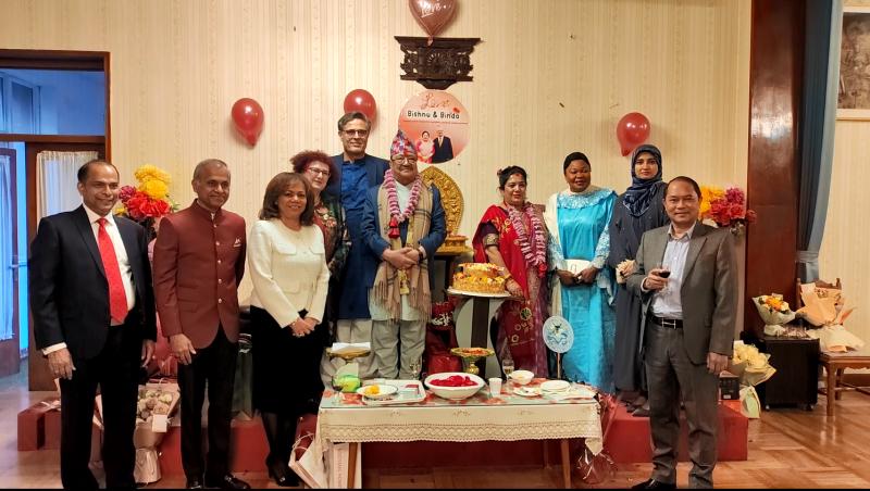 当财神遇上爱神：尼泊尔驻华大使和夫人Bishnu & Binda 金婚纪念日庆祝活动隆重举行